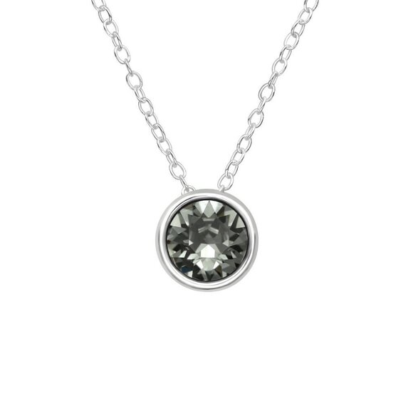 Sterling Silver Black Diamond Necklace - Picture 1 of 12